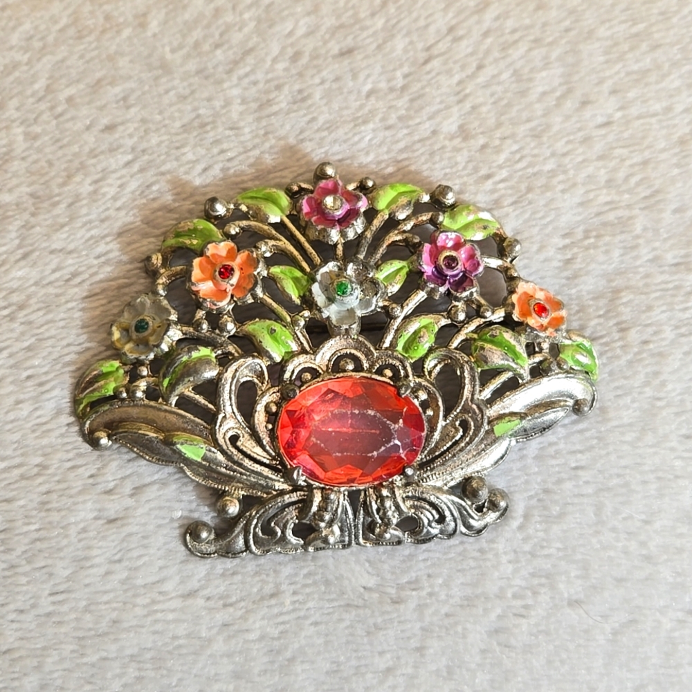 #267 VINTAGE brooch silver tone - Picture 1 of 5